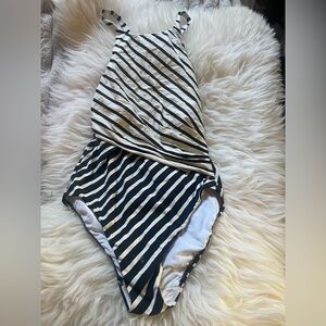 Ralph Lauren Black and White Striped Swimsuit